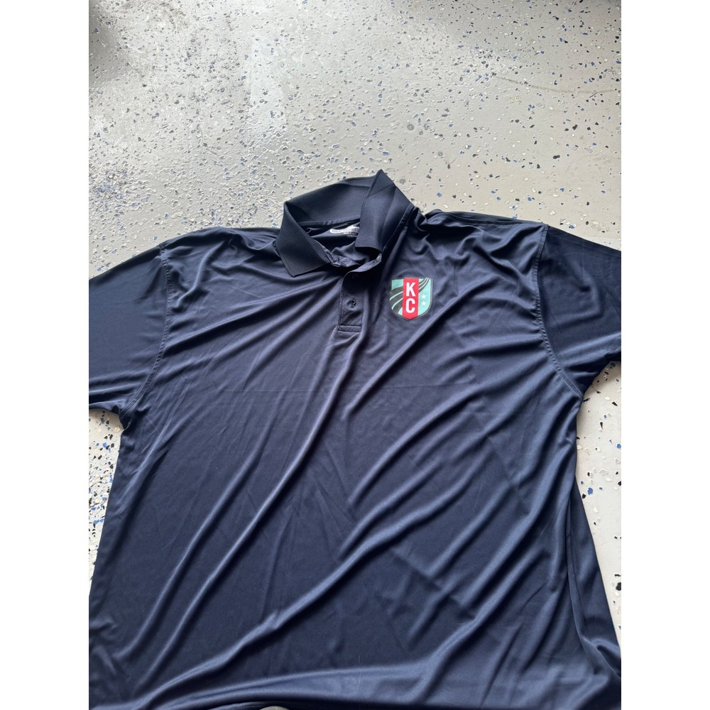 Blue Generation Polo Shirt KC Logo Athletic Golf Casual Black 2XL‎